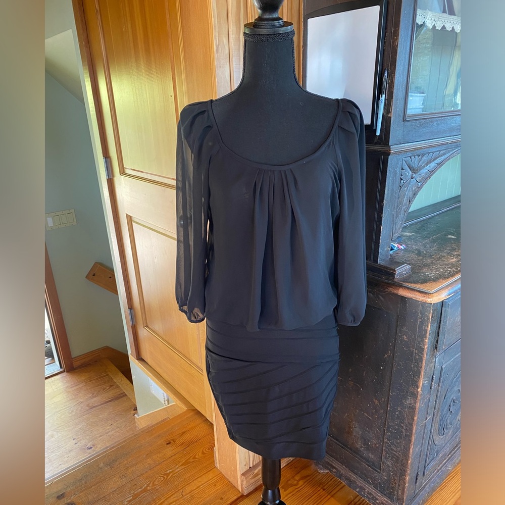 Black Casual Pencil Dress Long-sleeve B. DARLIN